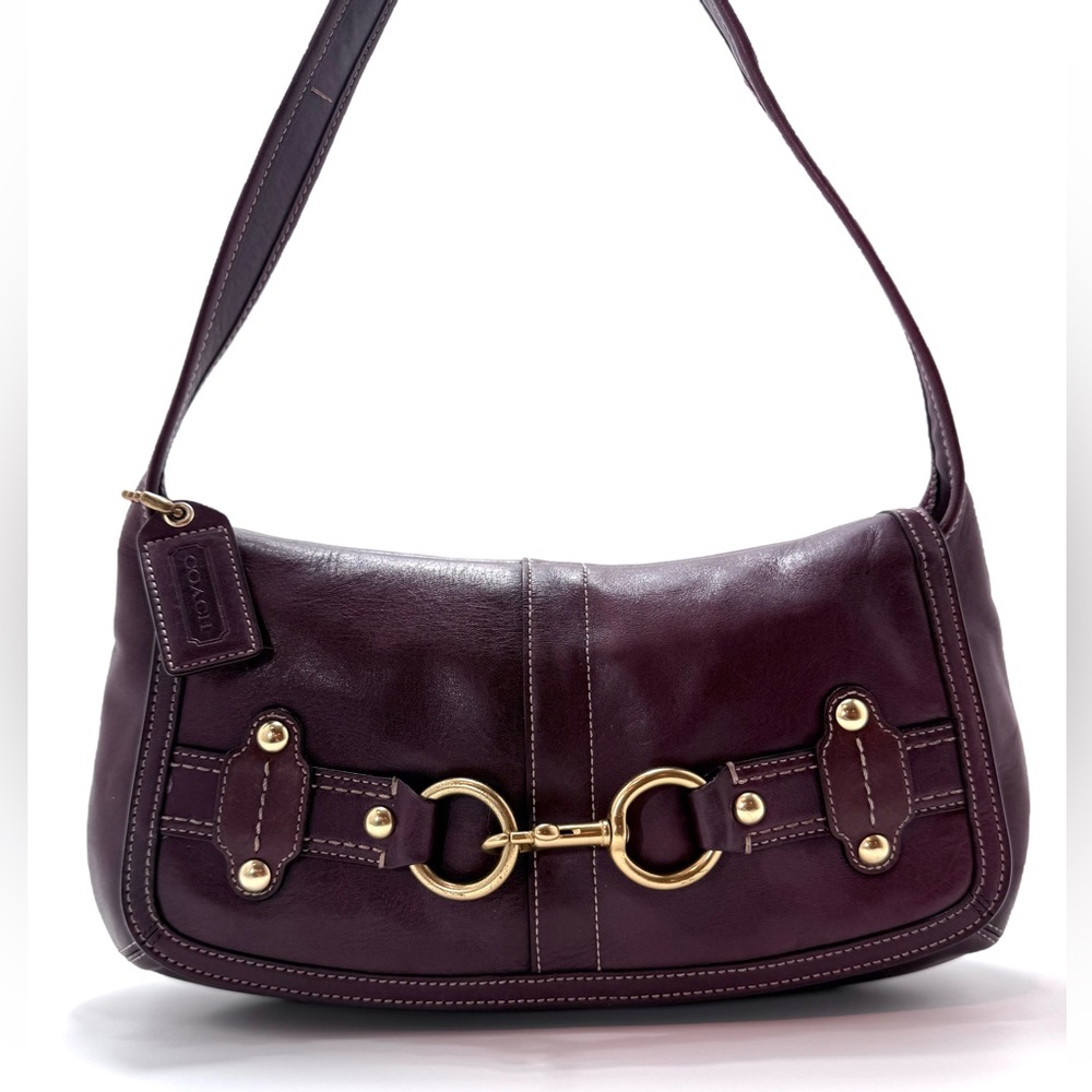 Vintage Coach Ergo Legacy XL Belted Hobo 11266 Burnished Plum Leather Y2K